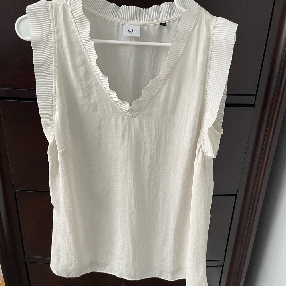 CAbi medium, white blouse top